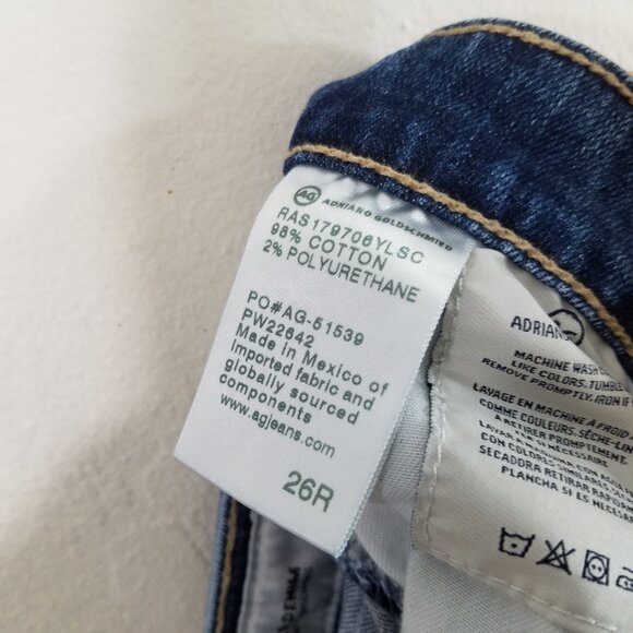 Ag Adriano Goldschmied High Waisted Straight Stretch Jeans Blue Size 26 - Picture 8 of 8